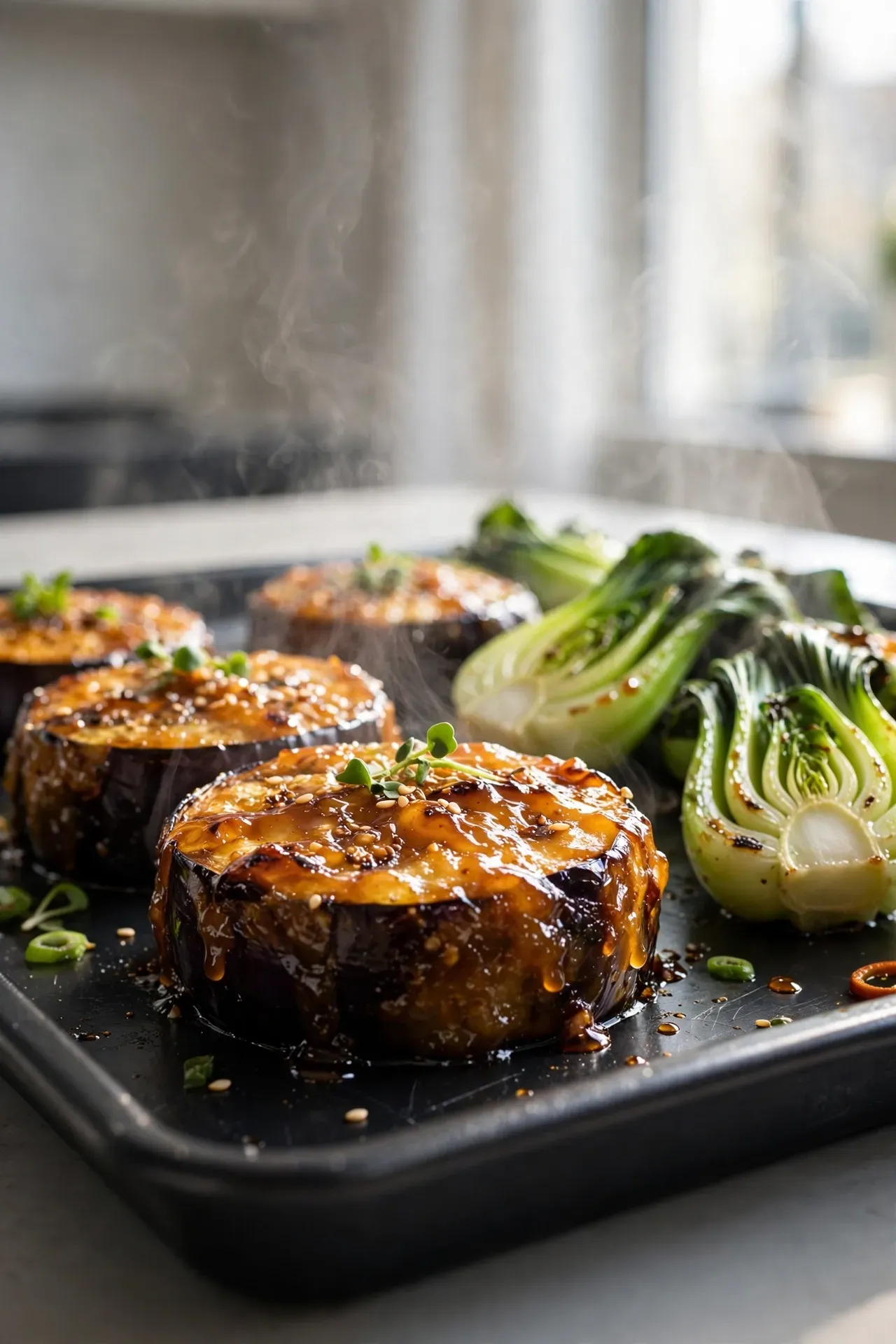 Miso Glazed Eggplant and Bok Choy