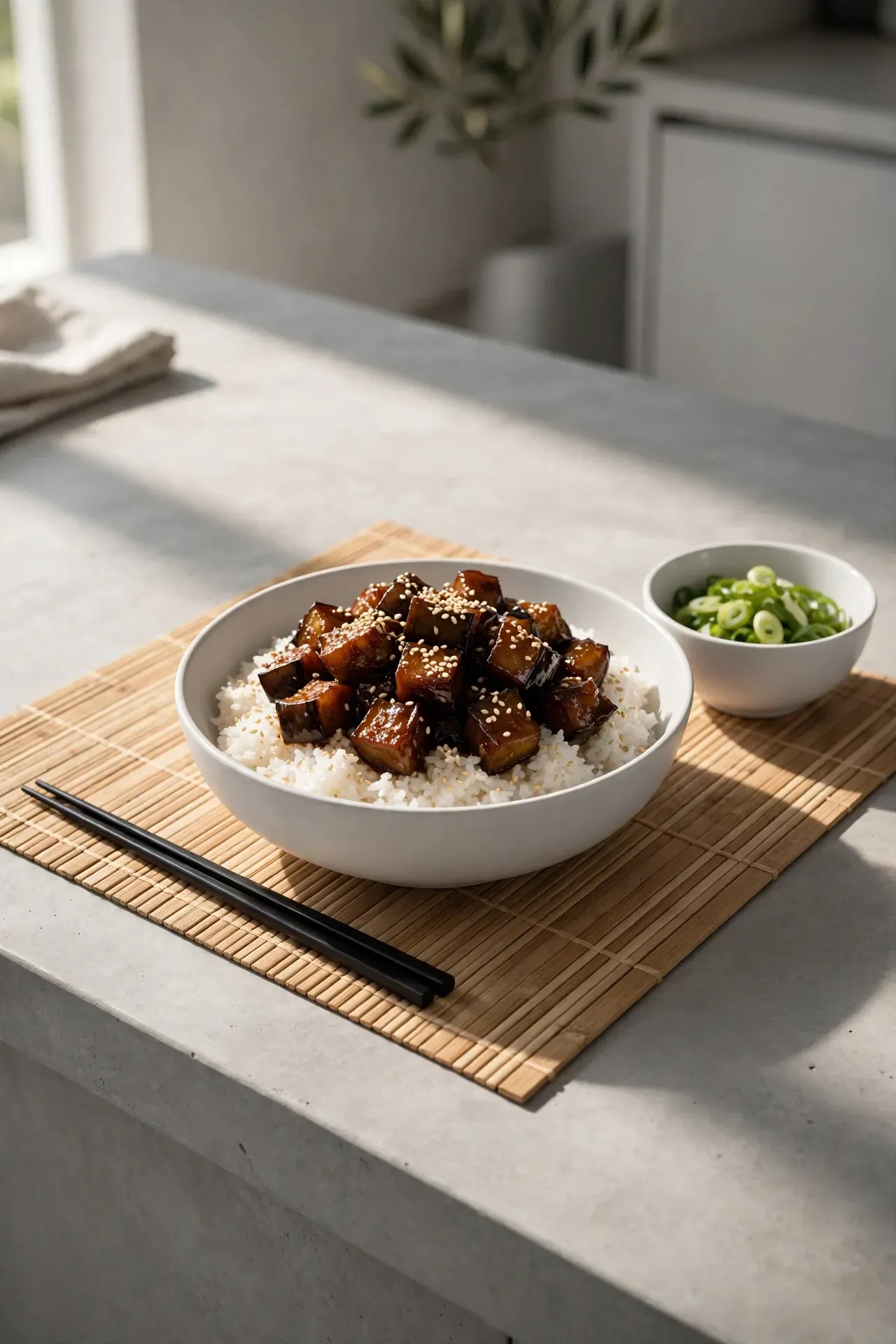 Miso Glazed Eggplant Bowl