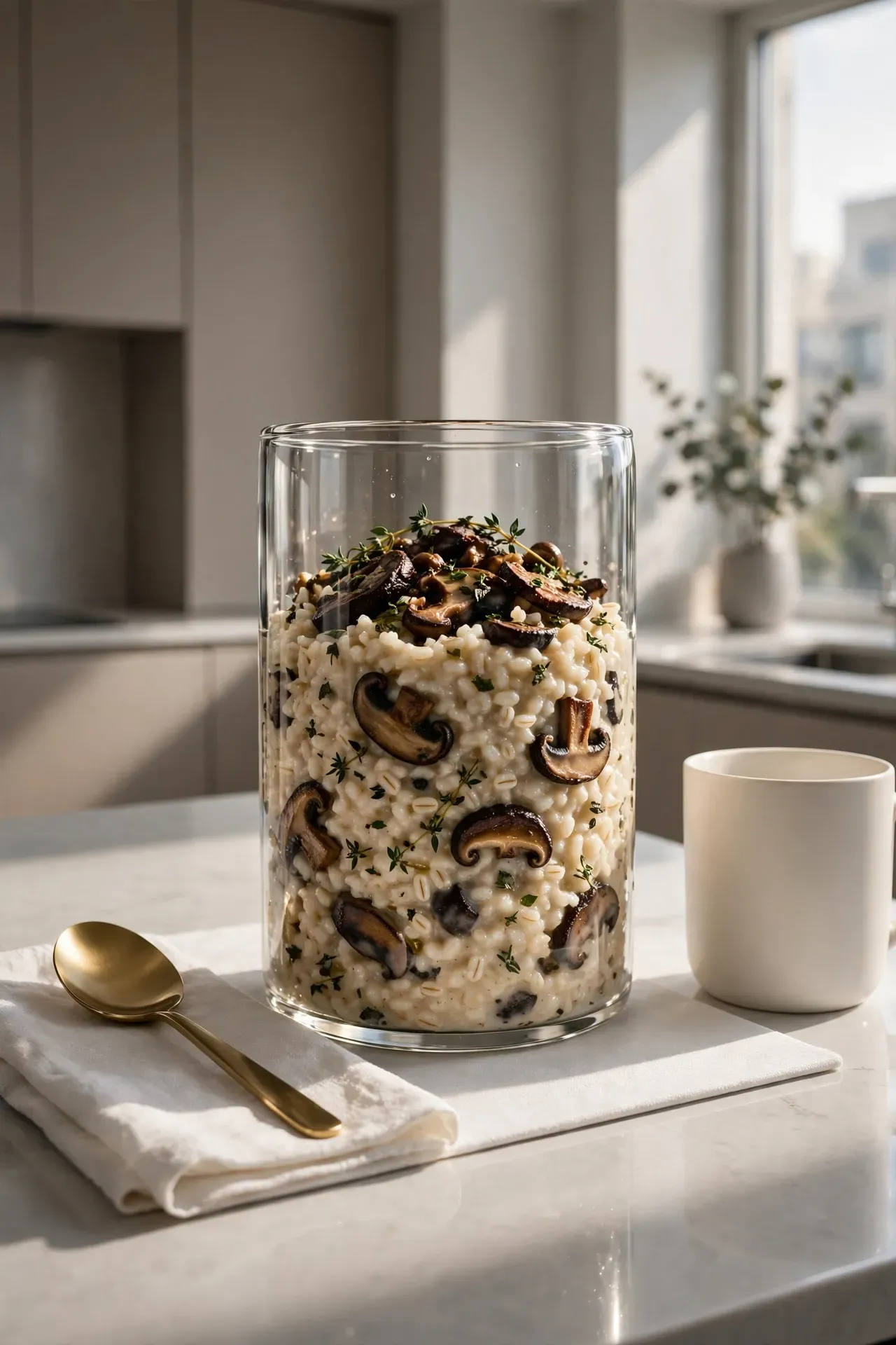 Mushroom Thyme Barley Risotto