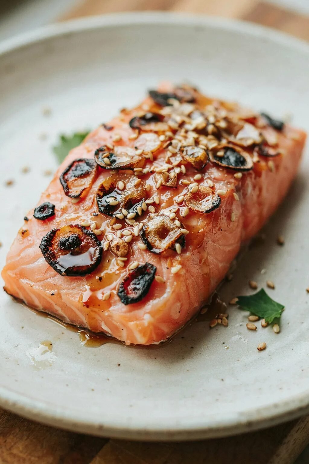 Miso Caramel Glazed Salmon