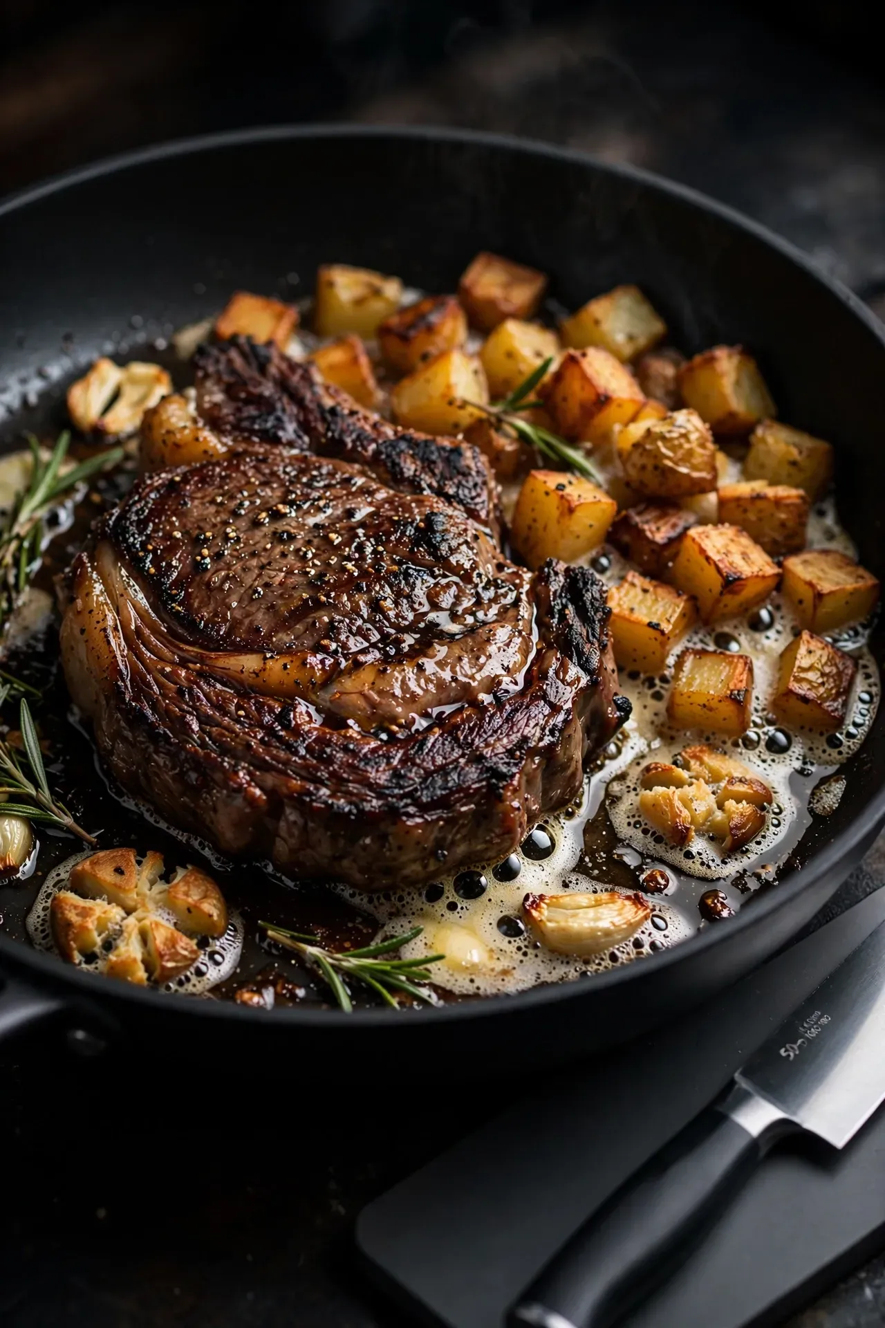 Pan Seared Steak and Potatoes