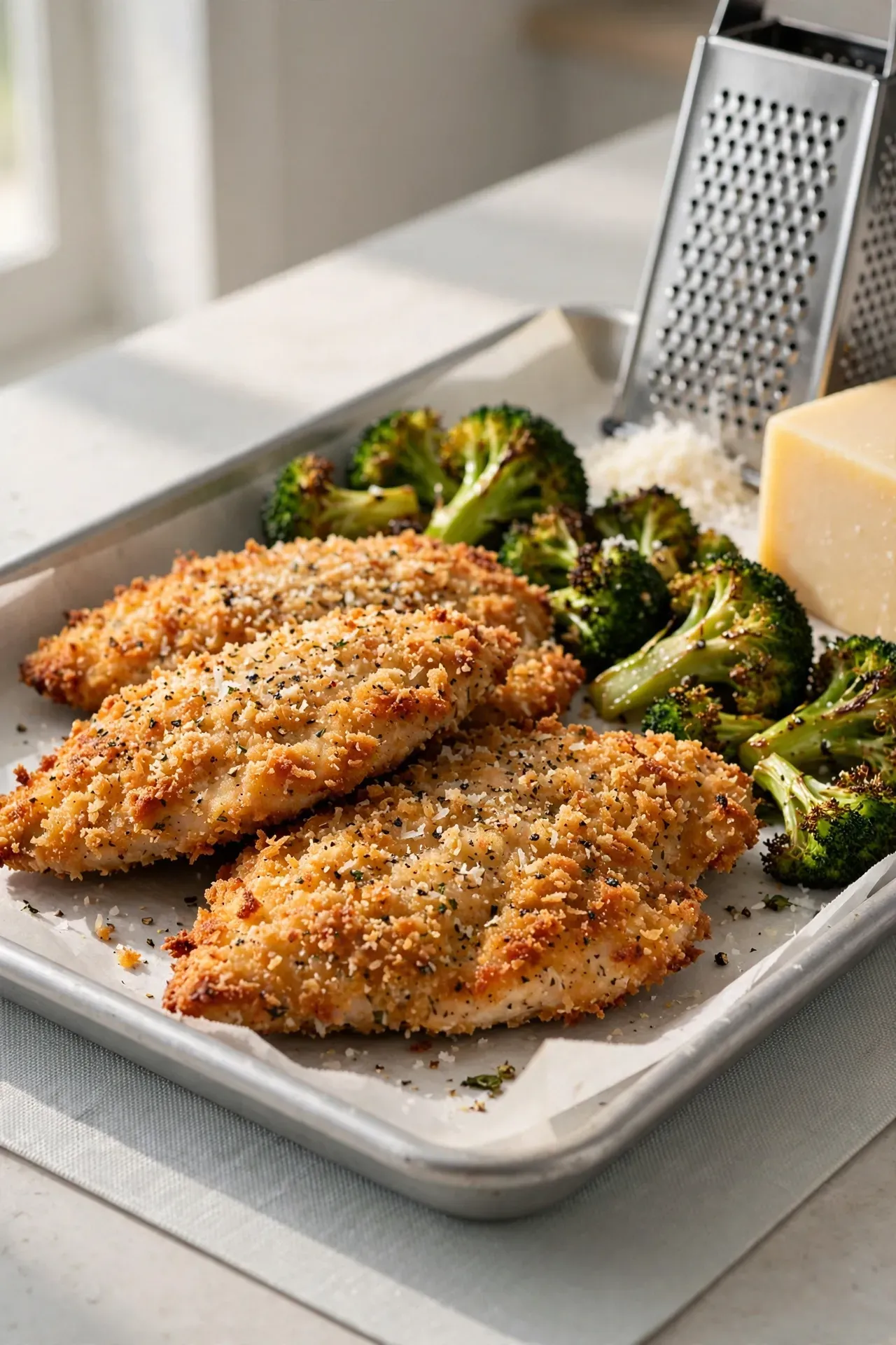 Parmesan Crusted Chicken and Broccoli