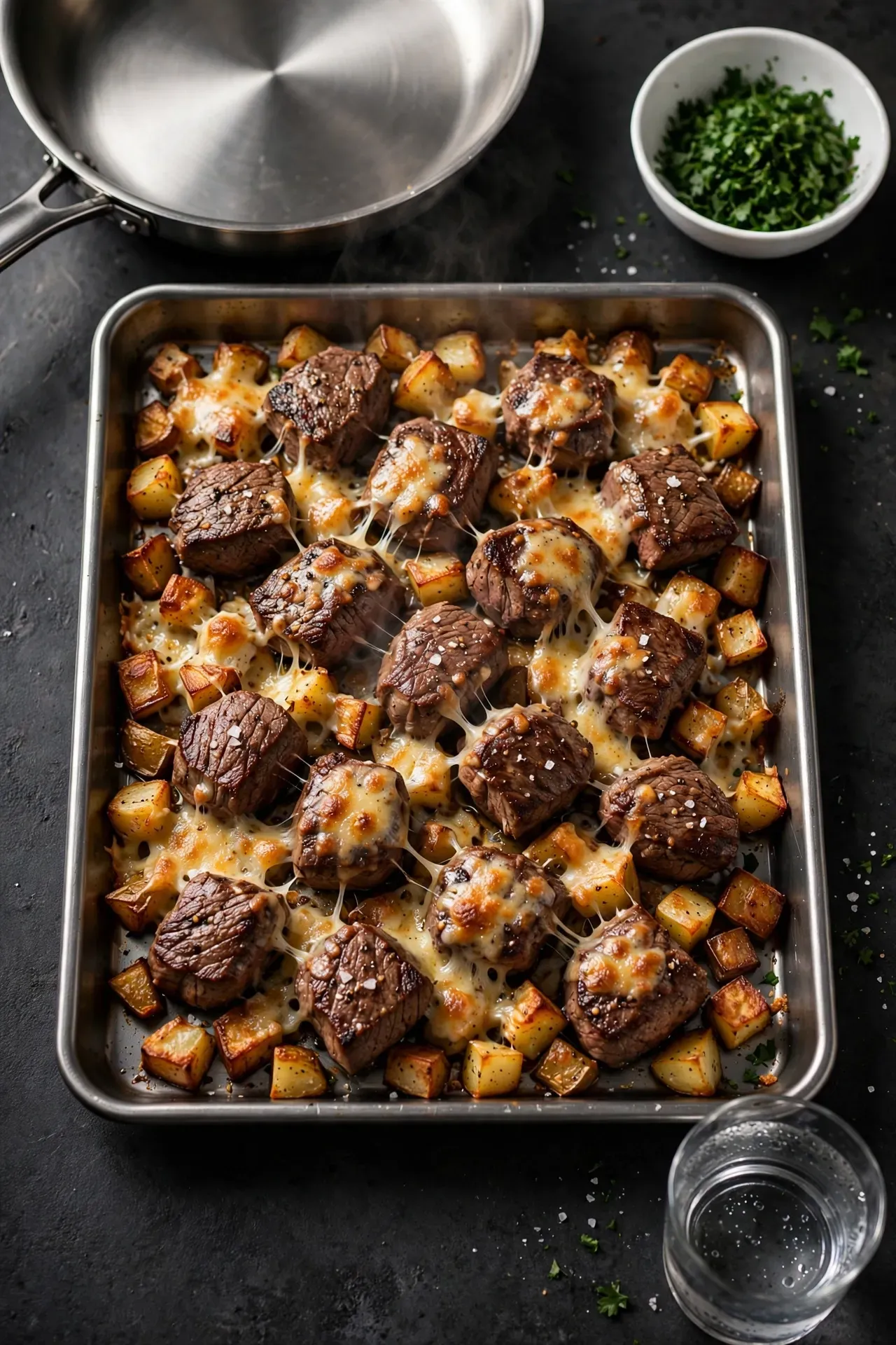 Crispy Parmesan Steak Potatoes