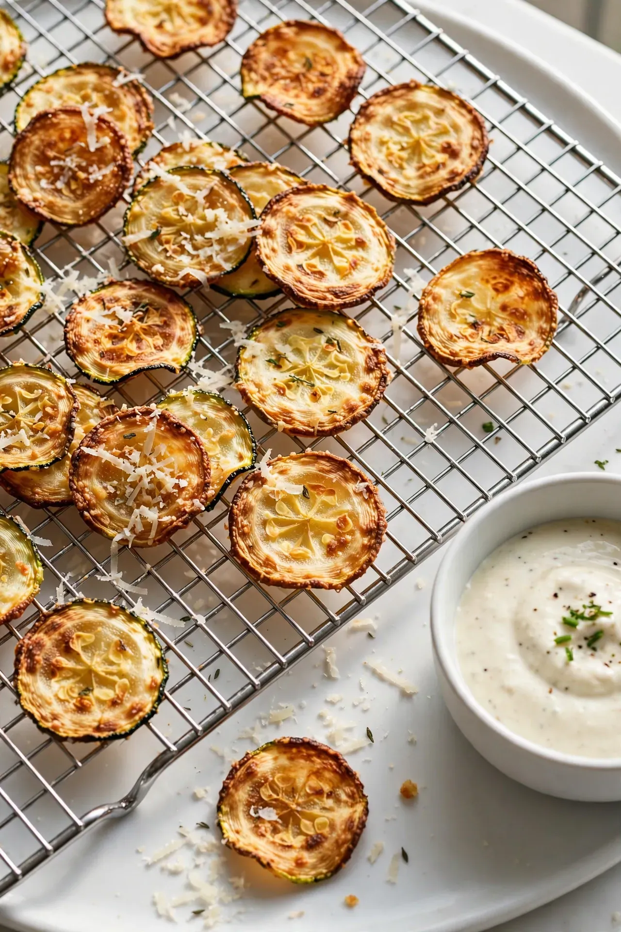 Parmesan Garlic Zucchini Chips