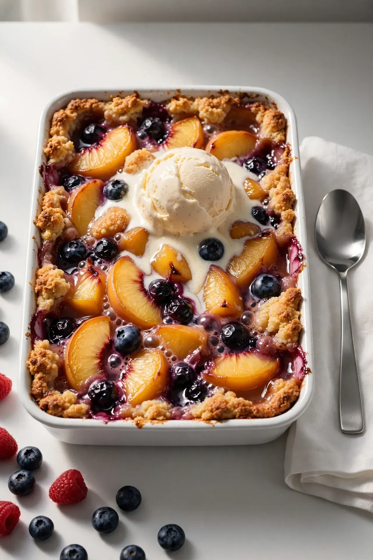 Peach Berry Cobbler