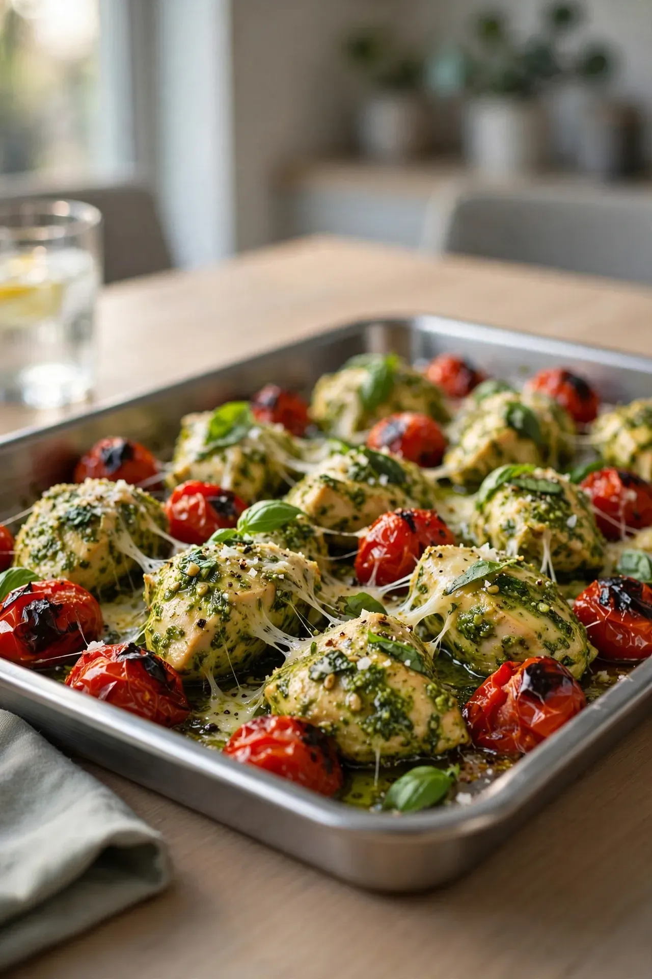 Pesto Chicken and Cherry Tomatoes