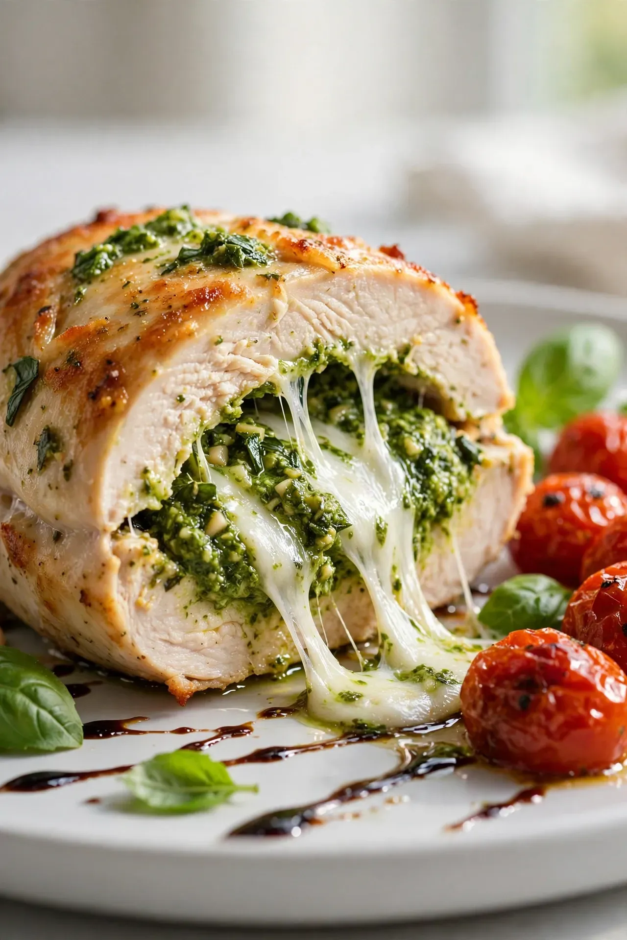 Pesto Mozzarella Stuffed Chicken