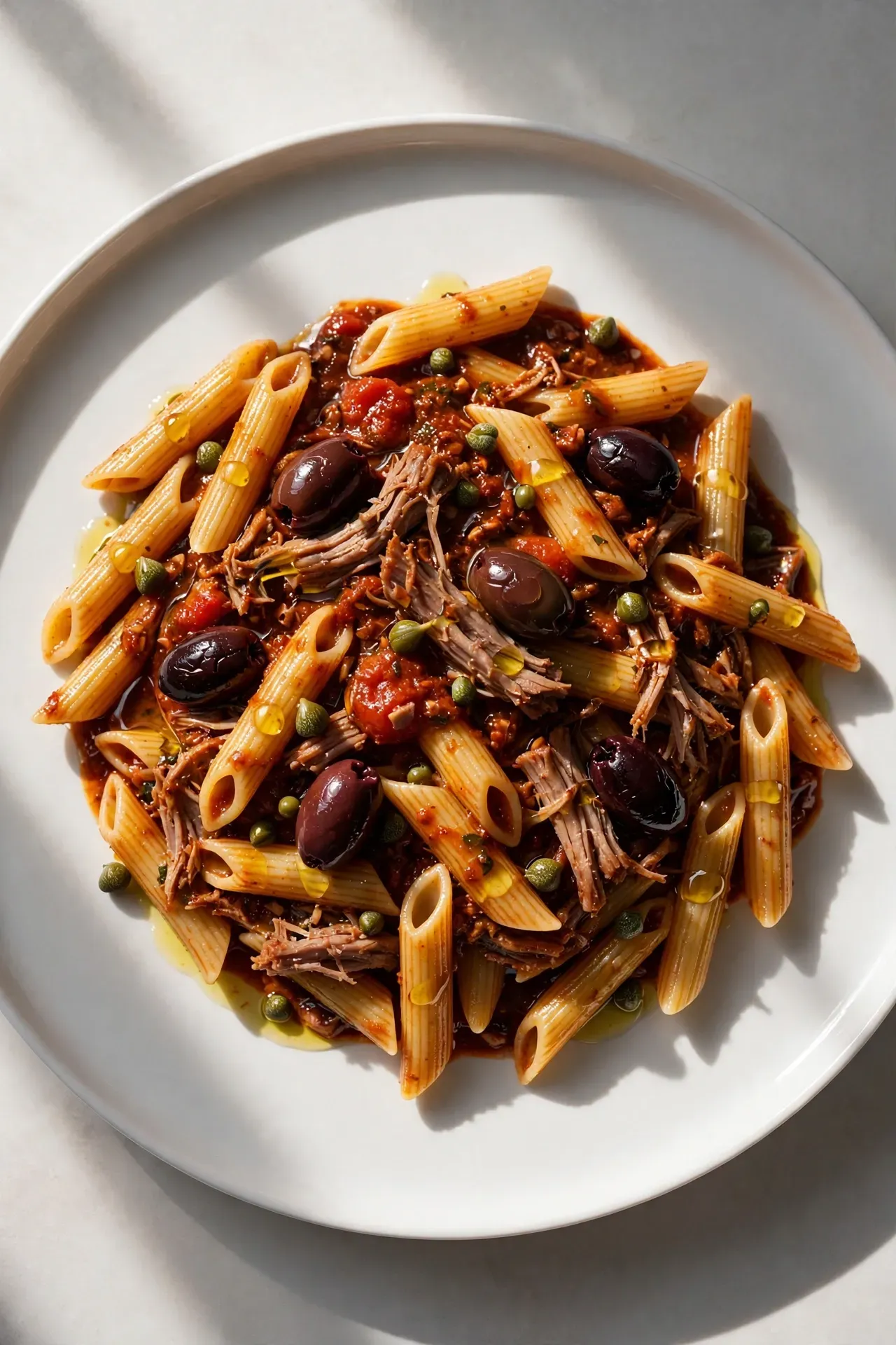 Pork Puttanesca Pasta
