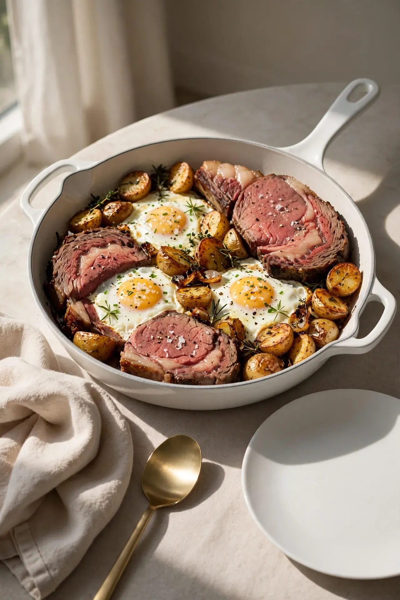 Prime Rib and Potato Breakfast Skillet