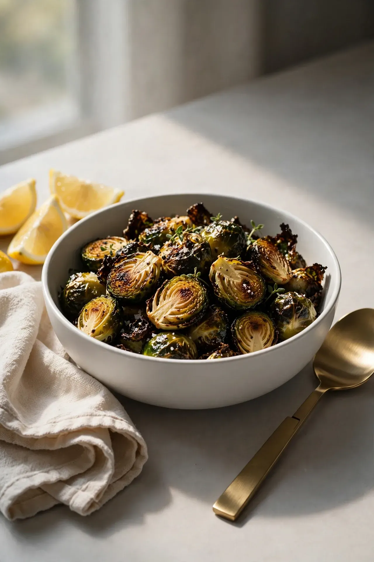 Roasted Lemon Pepper Brussels Sprouts