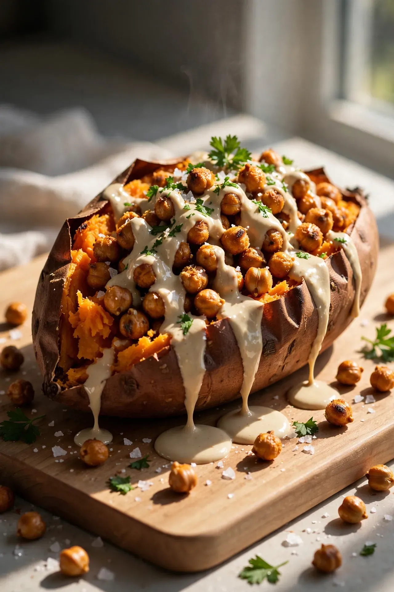 Roasted Chickpea Sweet Potatoes