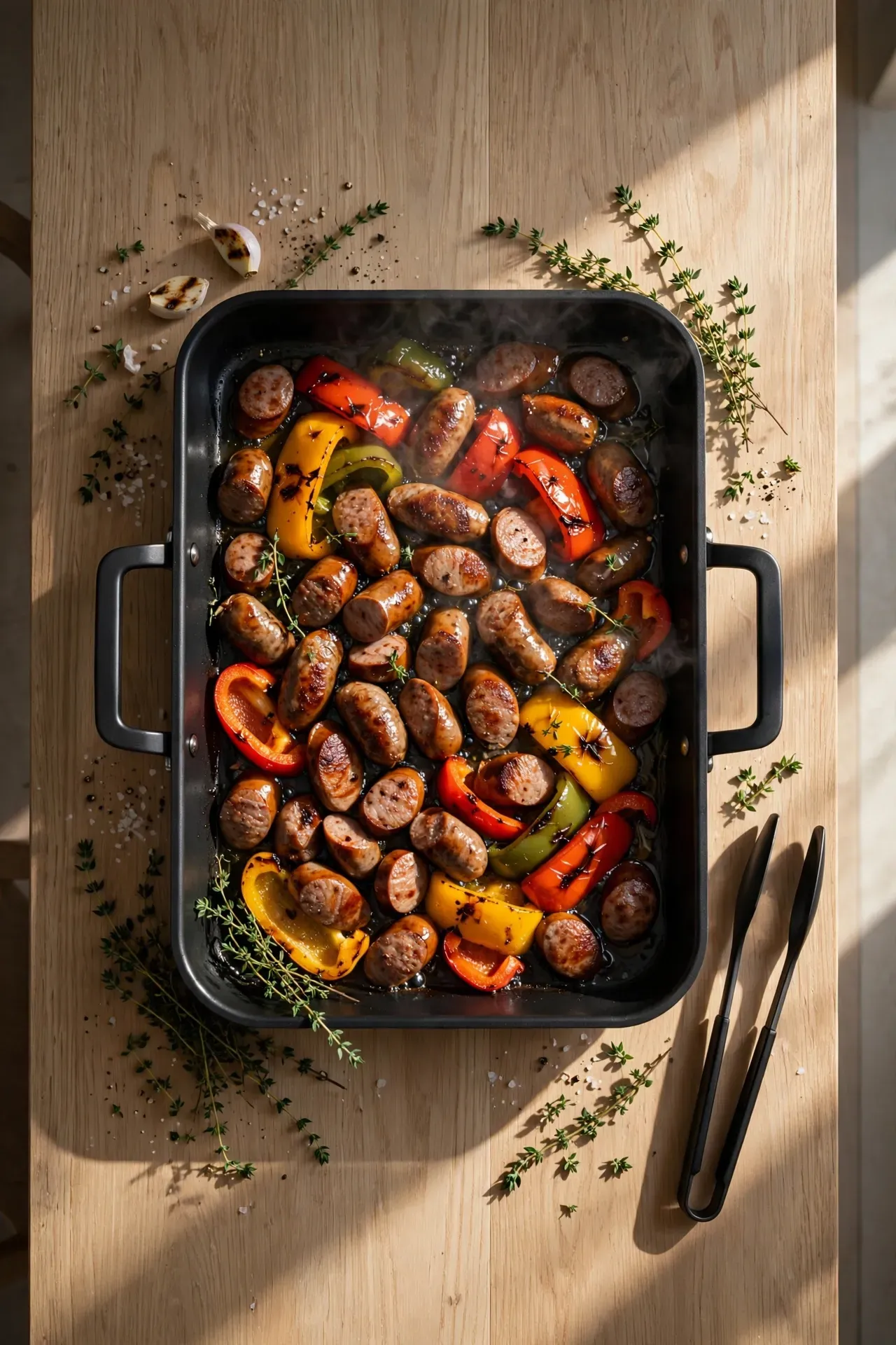 Thyme Roasted Sausage and Bell Peppers