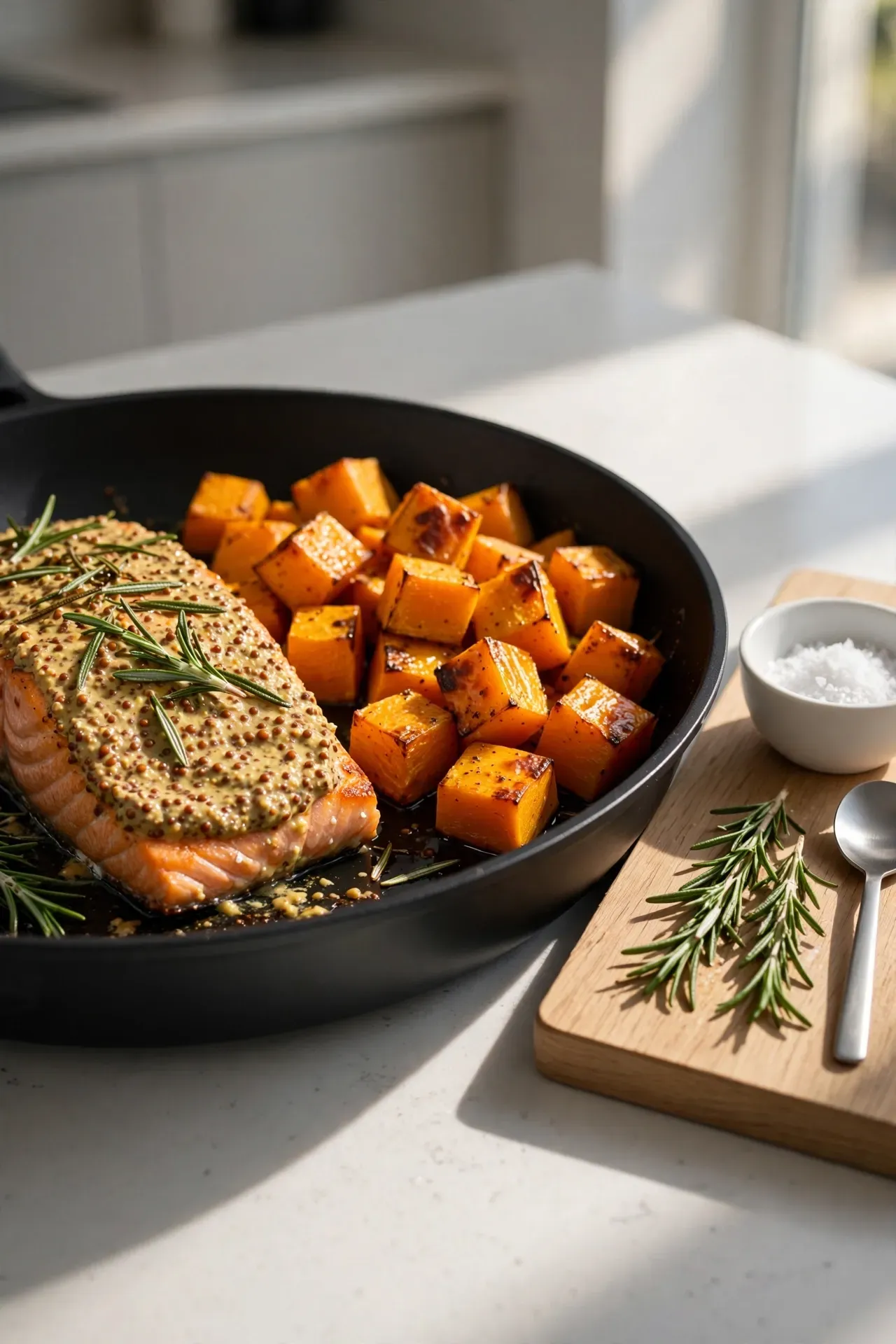 Rosemary Dijon Salmon with Butternut Squash