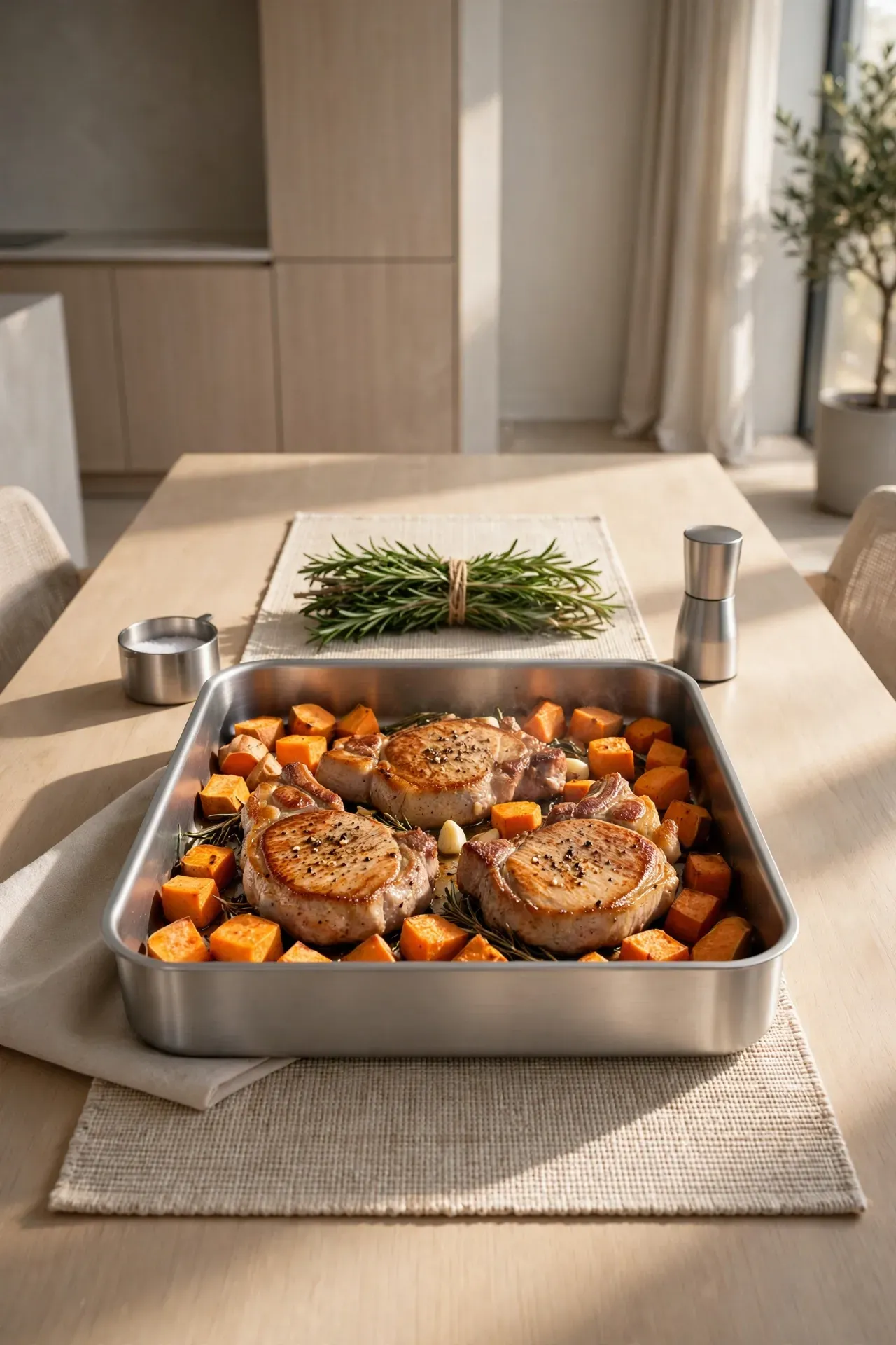 Rosemary Pork Chops with Sweet Potatoes