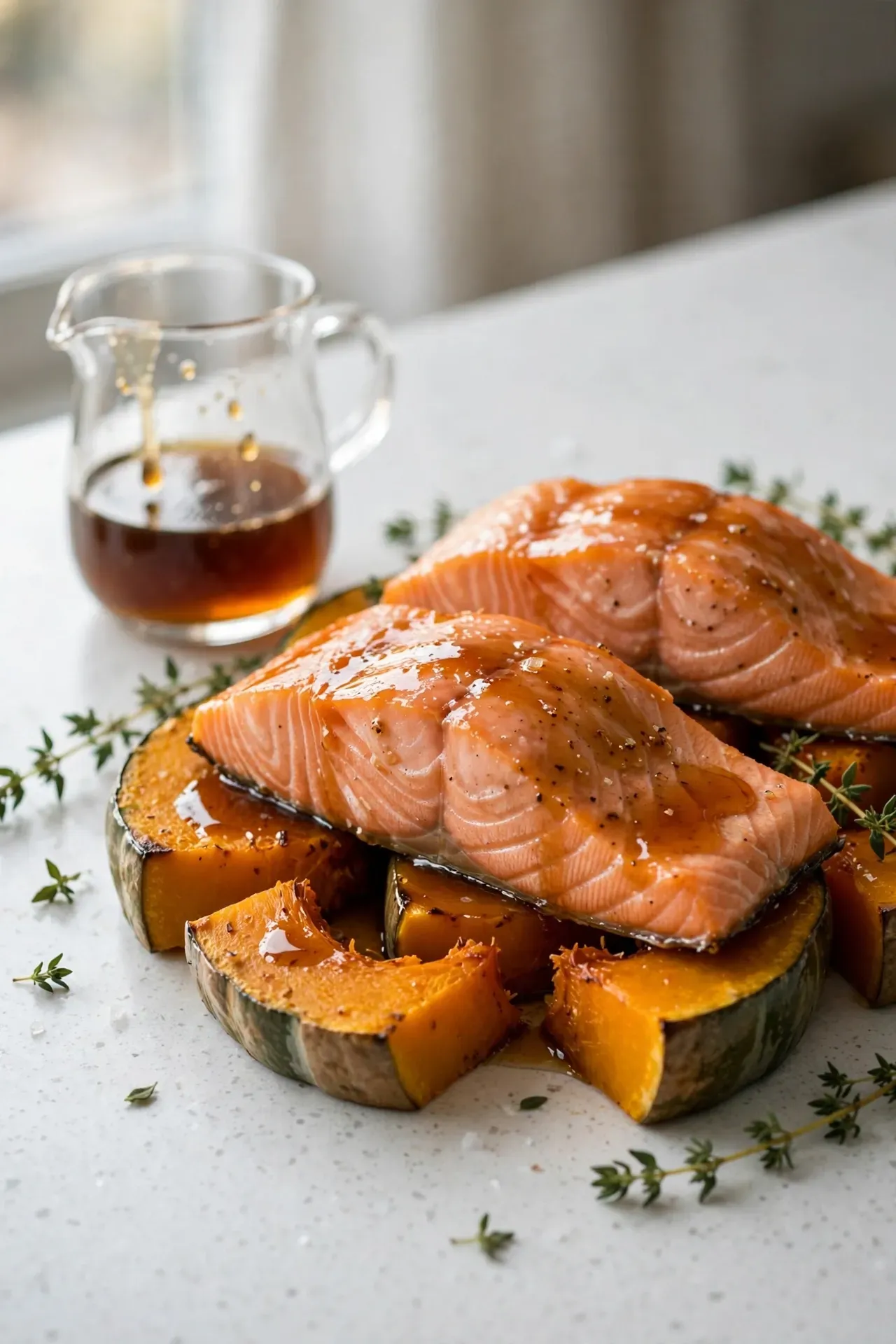 Maple Glazed Salmon with Kabocha Squash