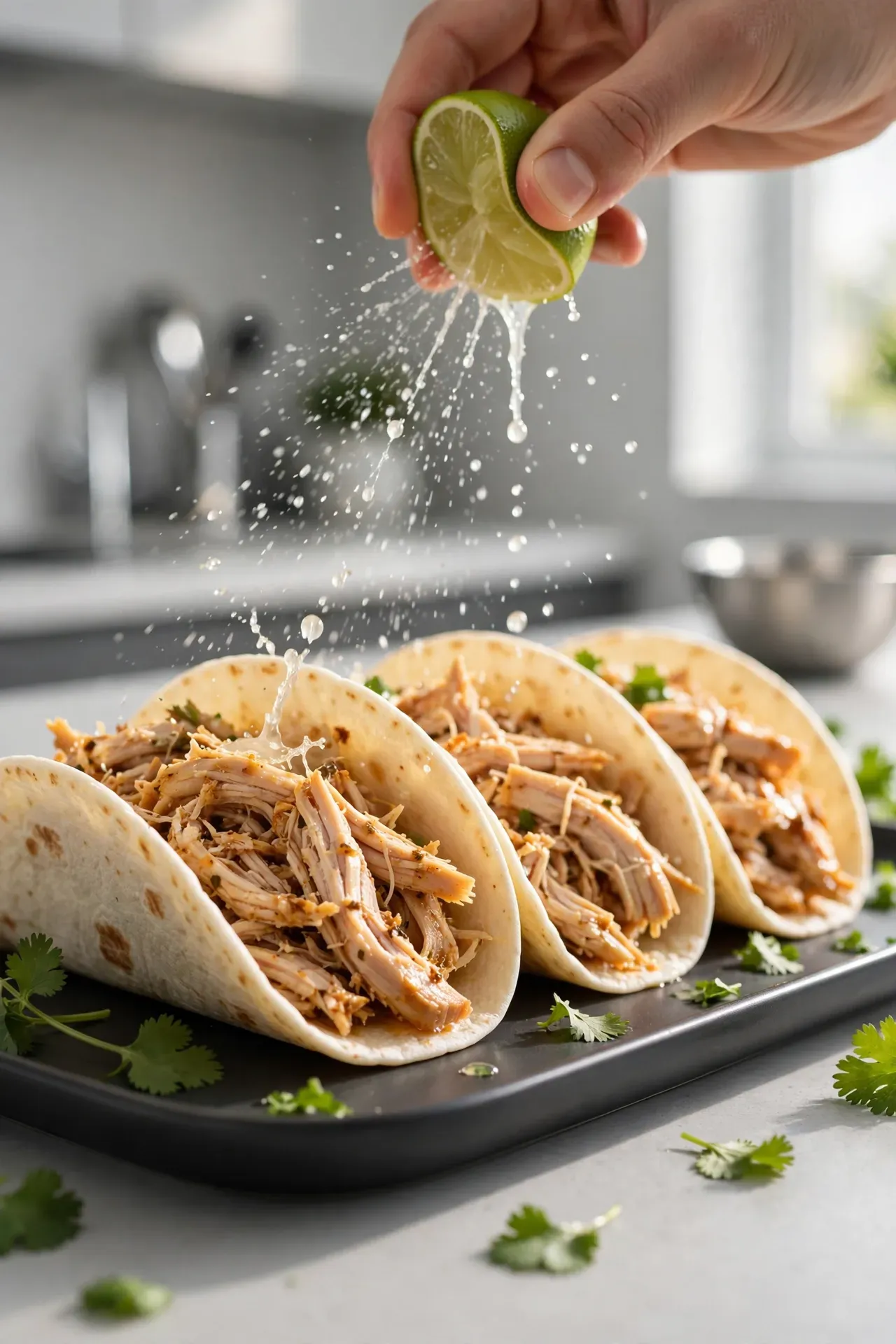 Salsa Shredded Chicken Tacos
