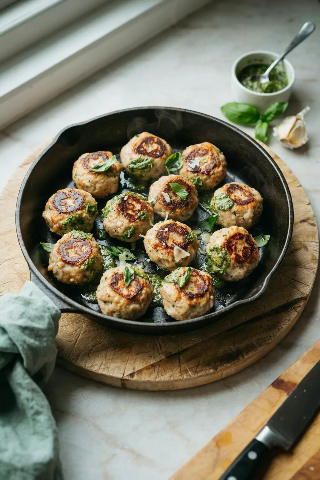 Pesto Turkey Meatballs