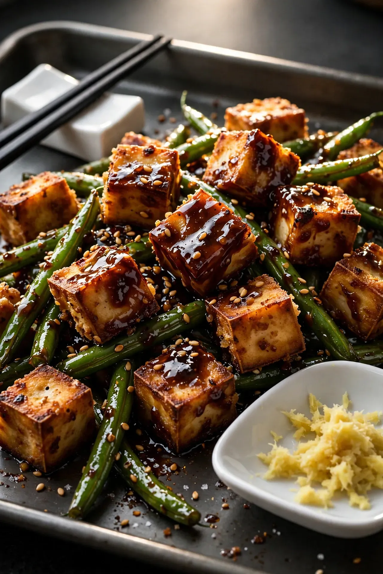 Sesame Ginger Tofu Green Beans