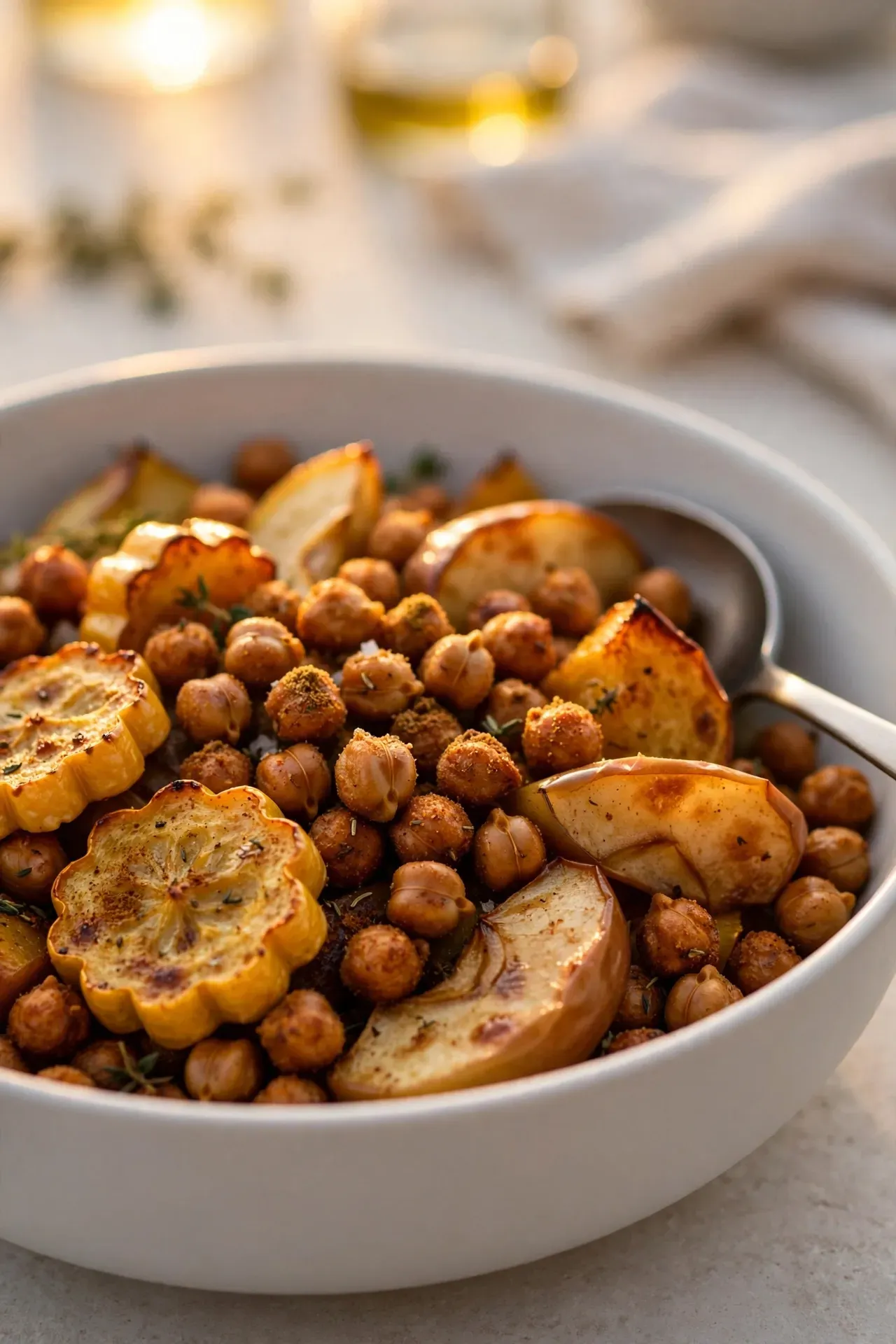 Spiced Chickpeas and Patty Pan Squash