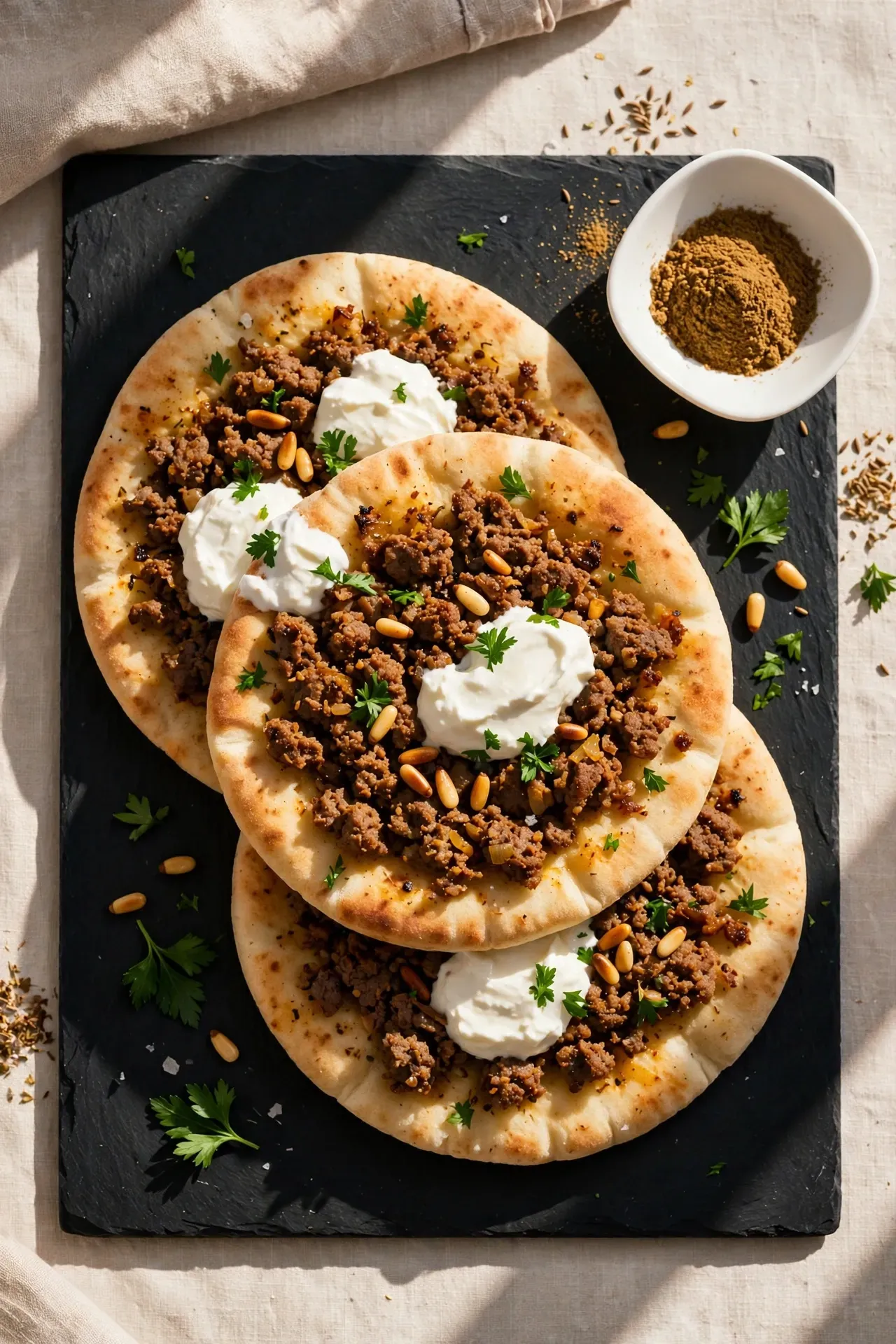 Spiced Lamb Flatbreads