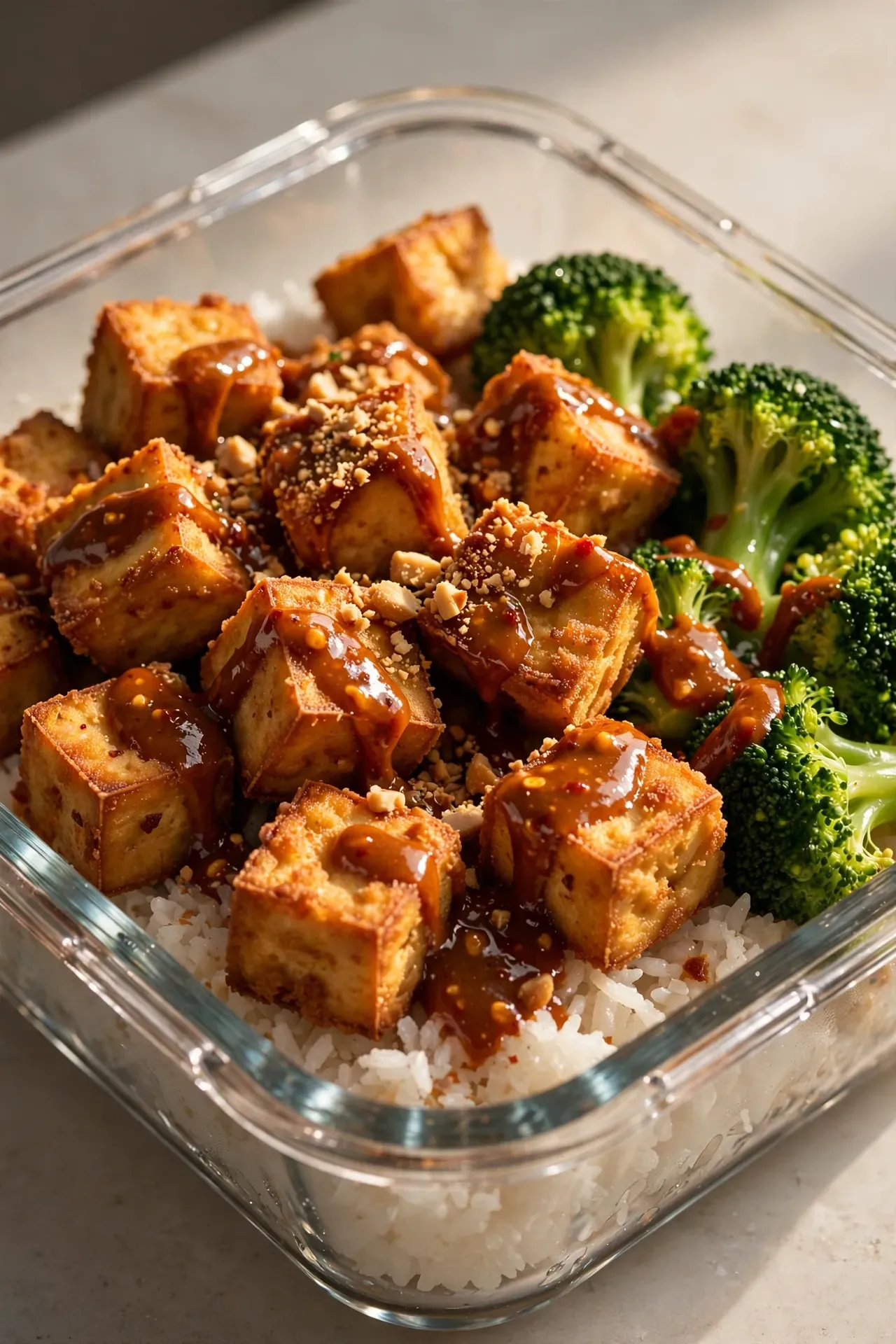 Spicy Peanut Tofu Bowls