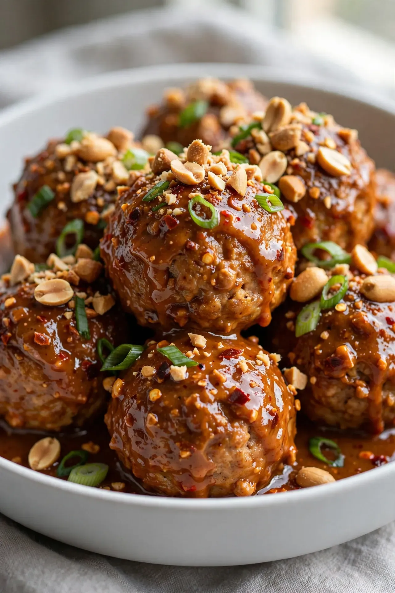 Spicy Peanut Turkey Meatballs