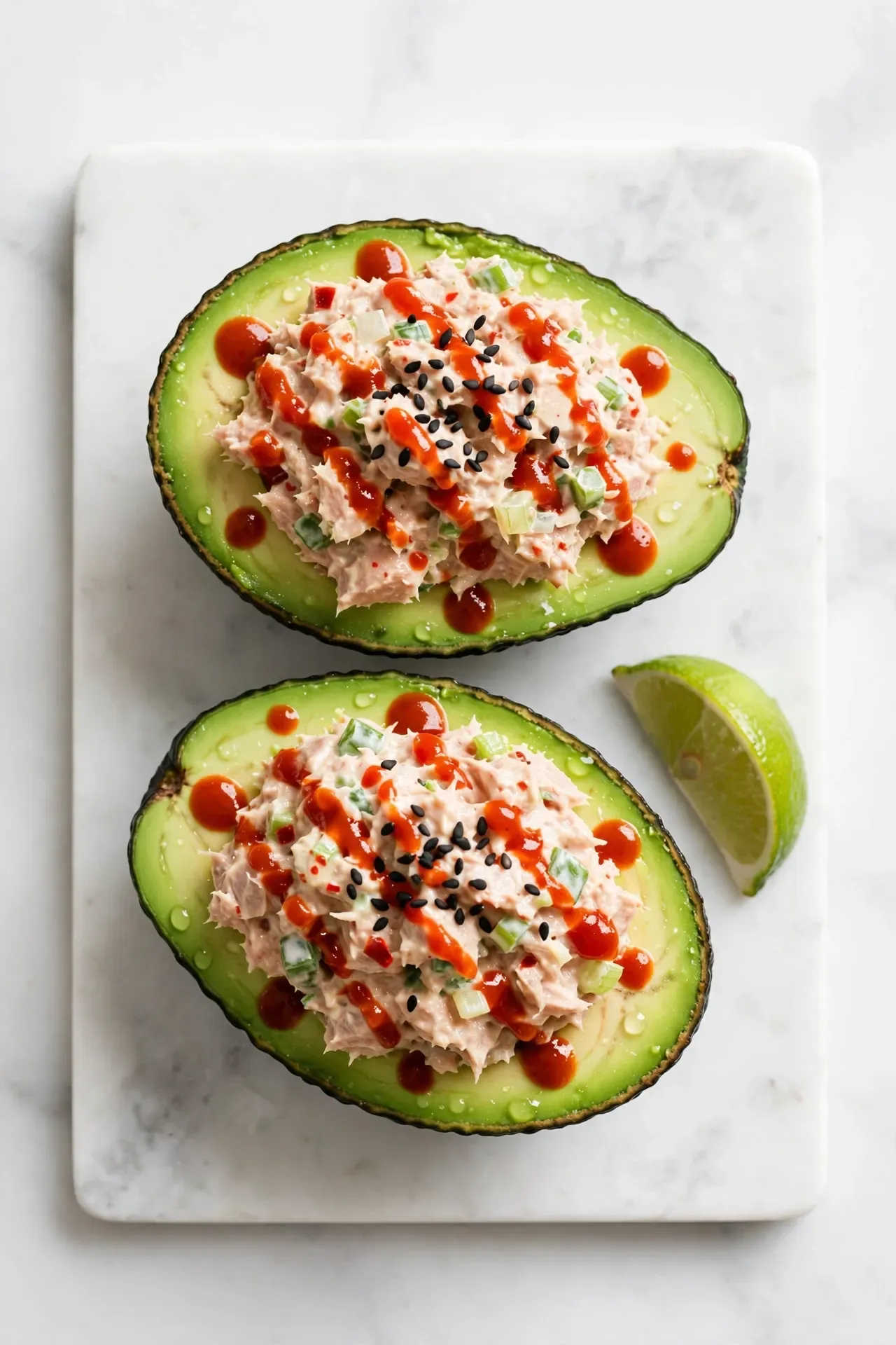 Spicy Tuna Stuffed Avocados