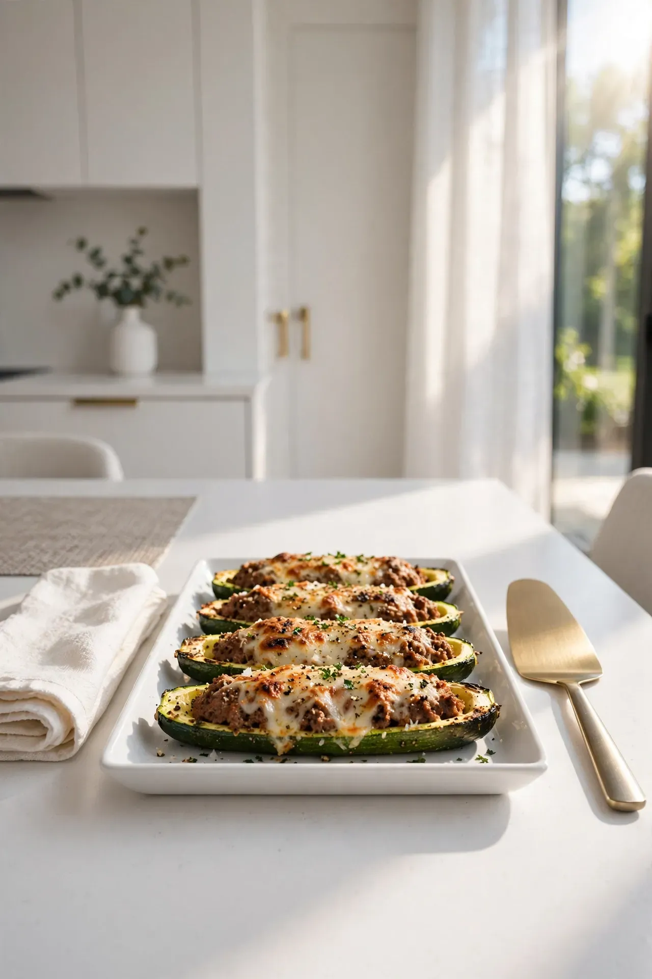 Ground Beef Zucchini Boats