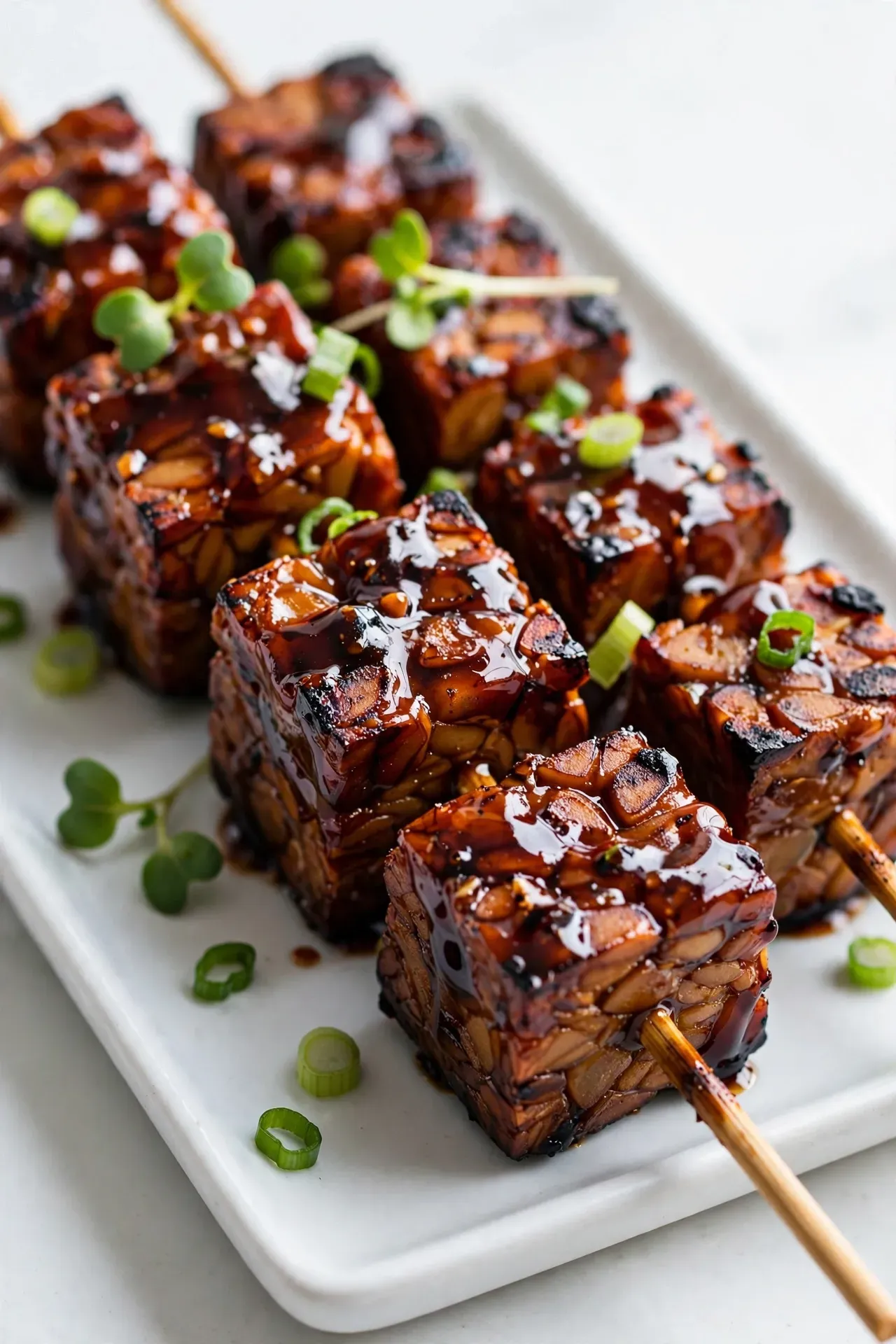 Teriyaki Glazed Tempeh Skewers