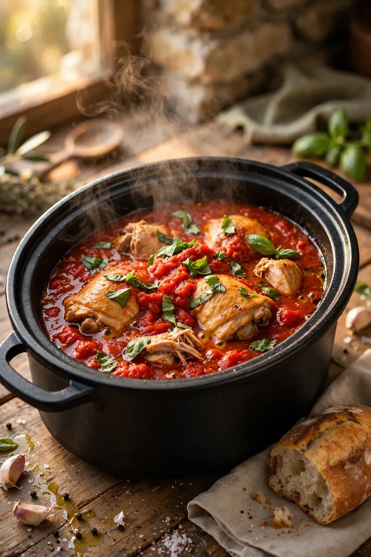 Rich Tomato Basil Thighs