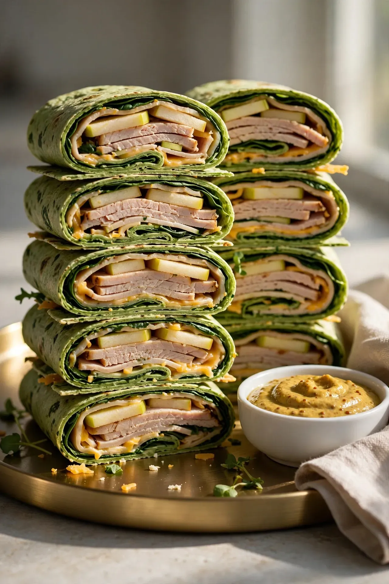 Turkey Apple Cheddar Pinwheels