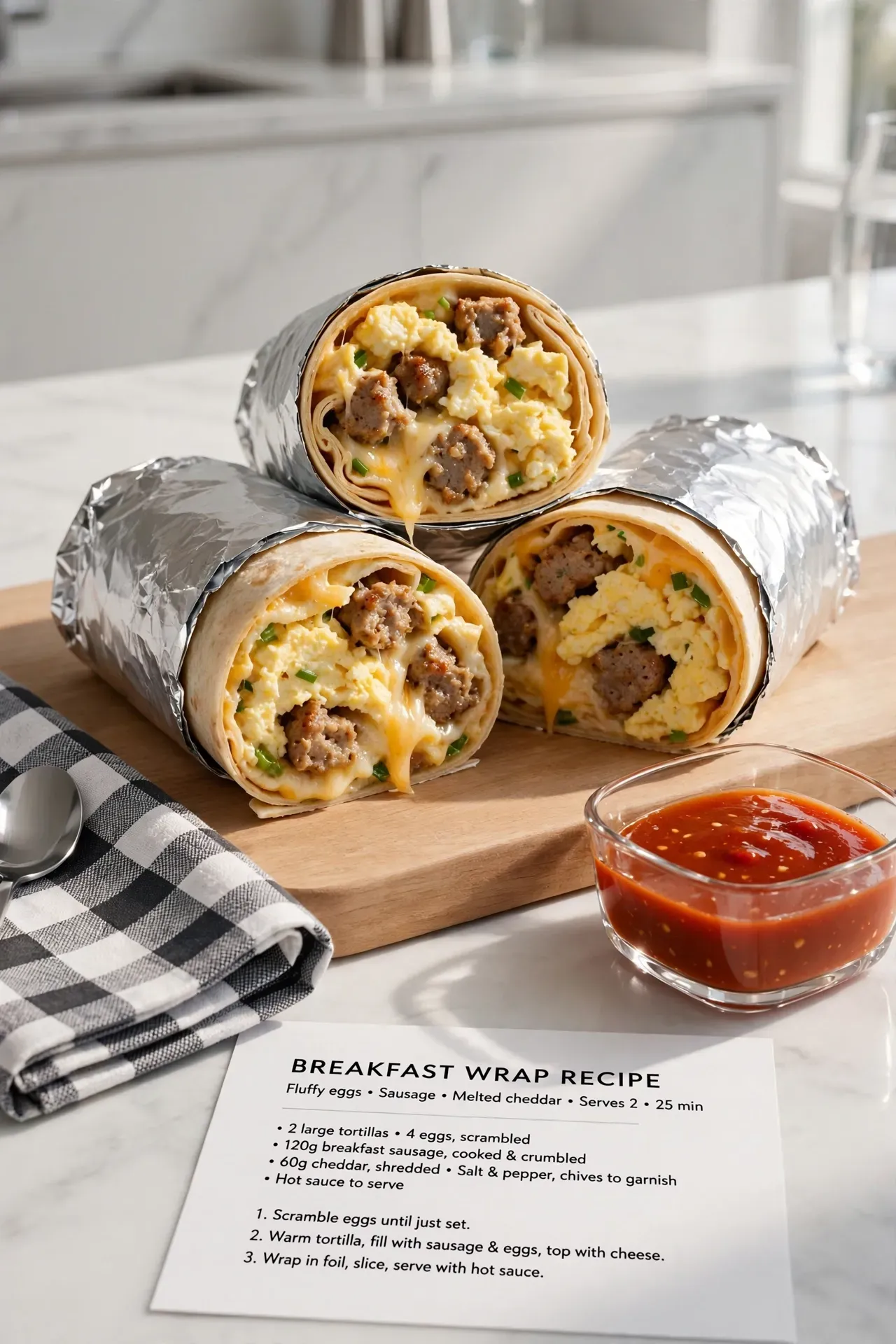 Turkey Sausage Breakfast Wraps