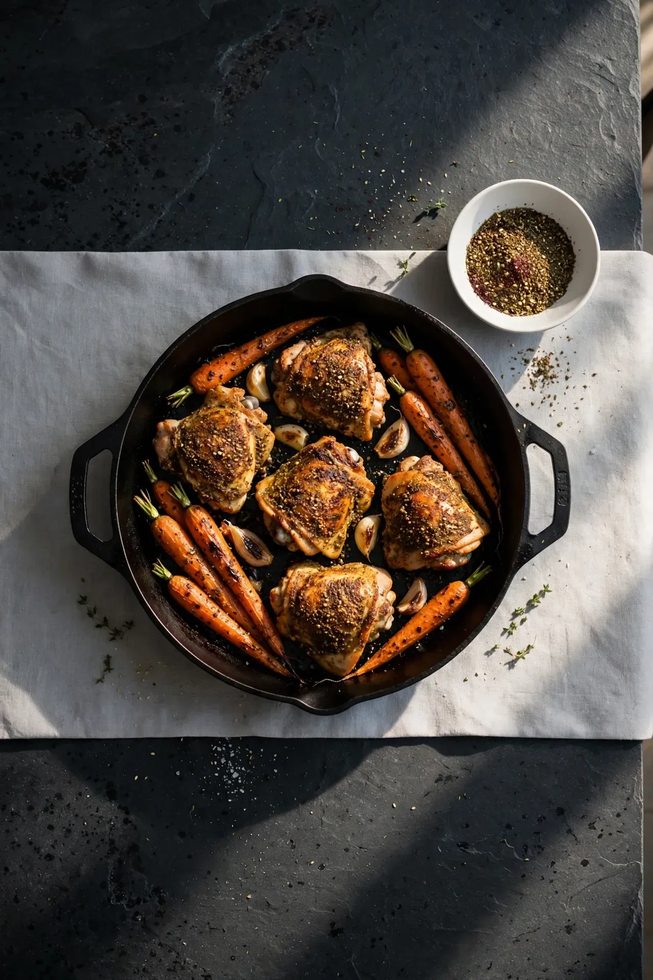 Za'atar Chicken Thighs with Carrots