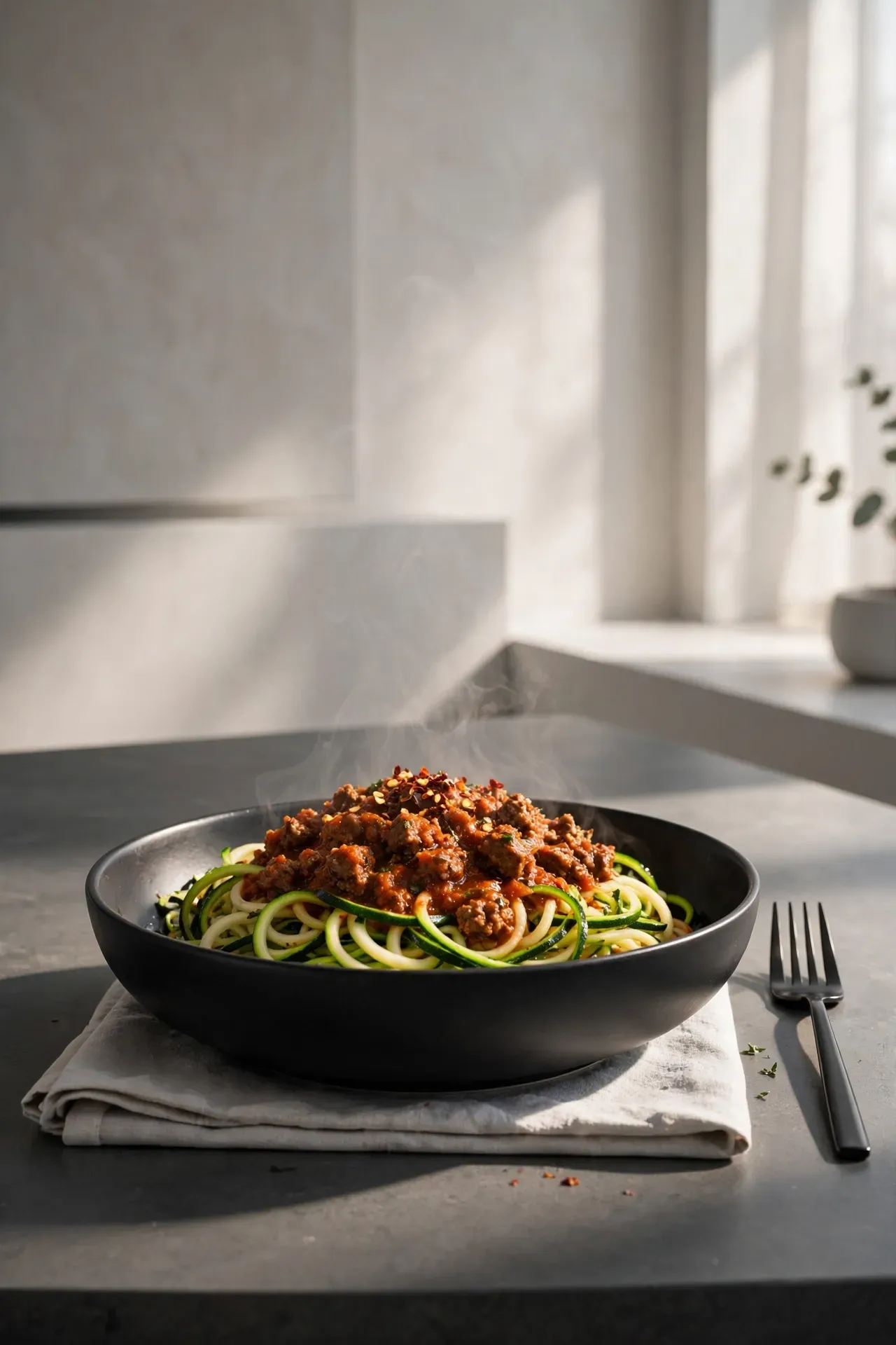 Zucchini Noodle Beef Bowl