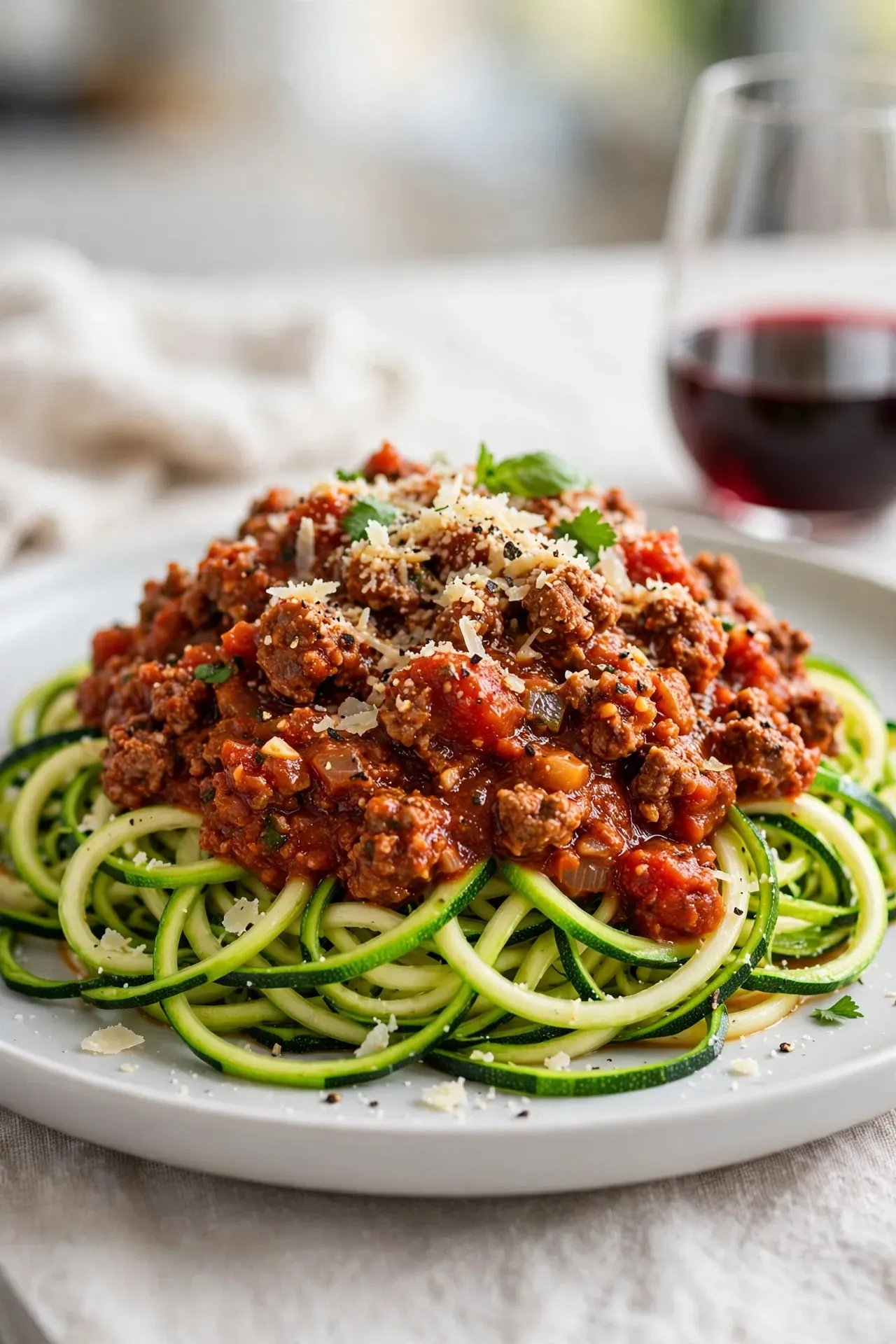 Zucchini Noodle Spaghetti Bolognese