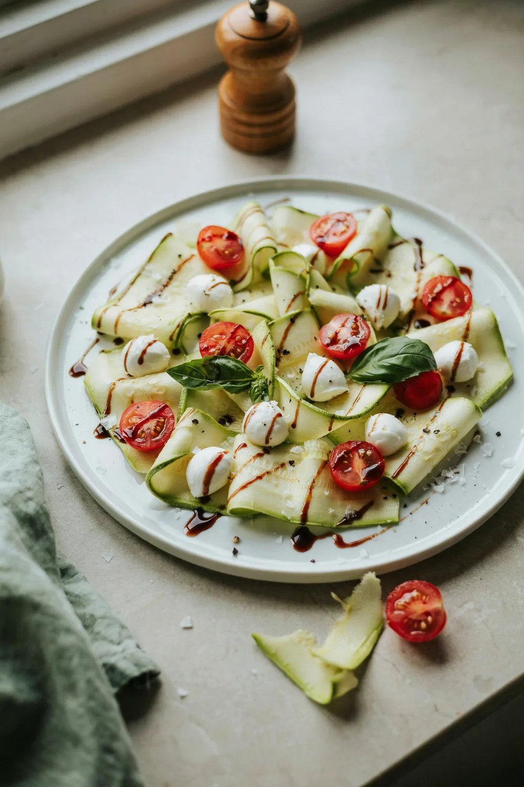 Caprese Zucchini Ribbons