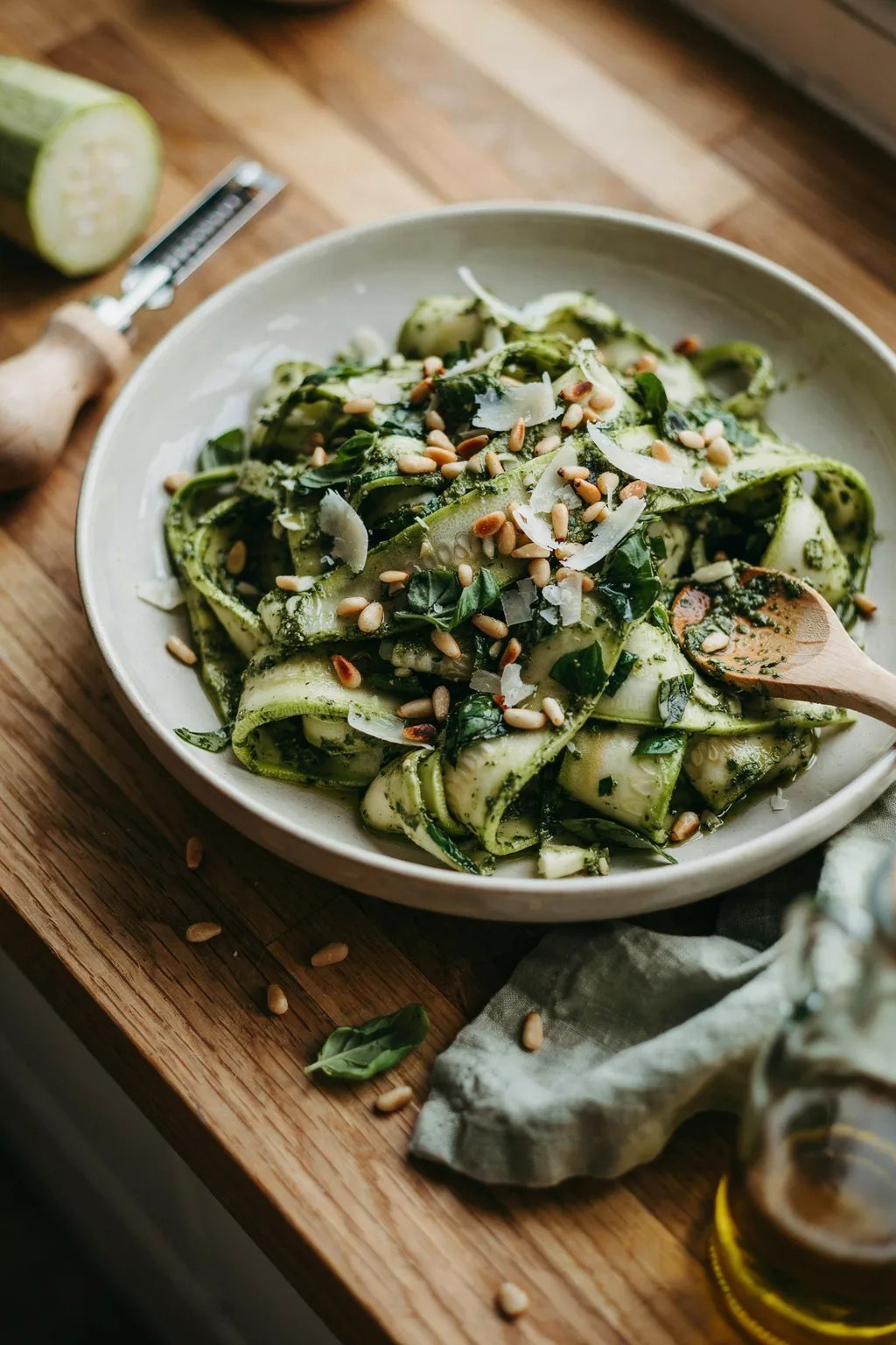 Pesto Zucchini Ribbons